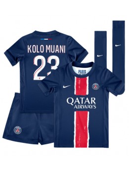 Paris Saint-Germain Randal Kolo Muani #23 Dječji Domaci Dres kompleti 2024-25 Kratak Rukavima (+ kratke hlače)